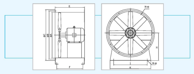 XFT軸流式消防排煙風(fēng)機尺寸1 XFT軸流式消防排煙風(fēng)機尺寸1