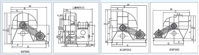 XFCL-SL系列排塵離心通風機外觀 XFCL-SL系列排塵離心通風機外觀